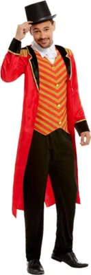 Produktbild von Zirkusdompteur-Herrenkostüm für Fasching schwarz-rot M