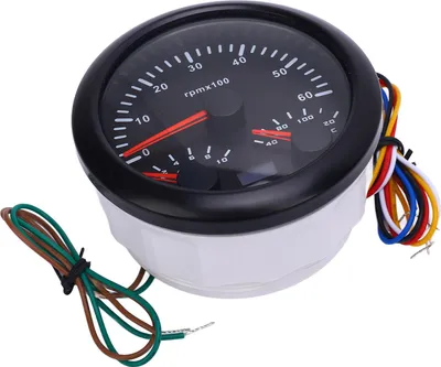 Immagine prodotto di Tachimetro 3 in 1 da 85 mm DC da 9 a 32 V 6000 giri/min 0 10 bar di pressione dell'olio 40 120 ℃ di temperatura dell'acqua Retroilluminazione a 7 colori per auto, barca, camion Quadrante nero Lunetta CX8285B