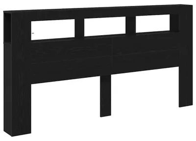 Image de Tête de lit avec étagère - Tête de lit en bois - 200 x 18,5 x 103,5 cm - Étagère de rangement - À assembler soi-même - Vert armée