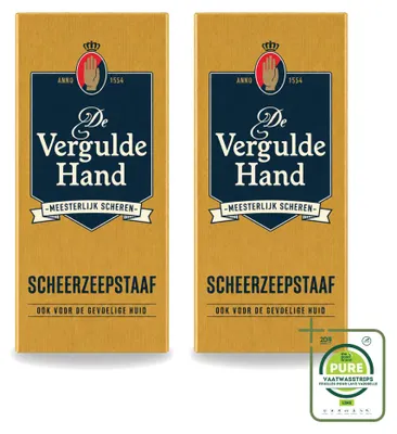 Productafbeelding van 2 x Scheerzeepstokje van De Vergulde Hand - 75 g - Grote verpakking - 2 stuks