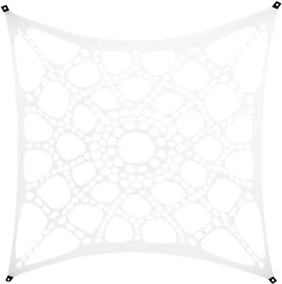 Produktbild von PSYWORK Schwarzlicht Segel Elasthan "Neon Spiderweb" Weiß, 3x3m