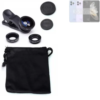 Produktbild von K-S-Trade Smartphone Kamera Linsen Set Kompatibel mit Cubot P80 3in1 Clip-On Kamera Adapter Macro Weitwinkel FishEye Fischauge Objektiv Linse
