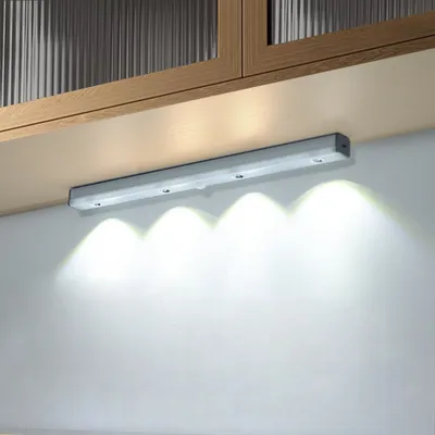 Zdjęcie produktu dla 30CM Bezprzewodowe oświetlenie szafki LED z czujnikiem ruchu, ściemnialne oświetlenie podszafkowe z możliwością ładowania przez USB, oświetlenie szafki kuchennej, oświetlenie szafki kuchennej, zimna biel