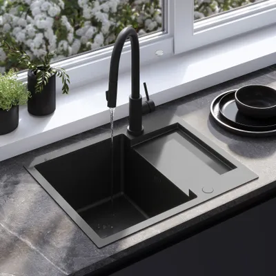 Obrázek produktu pro Kuchyňský Dřez Rea Paul Black + Kuchyňská Baterie Fresh Black