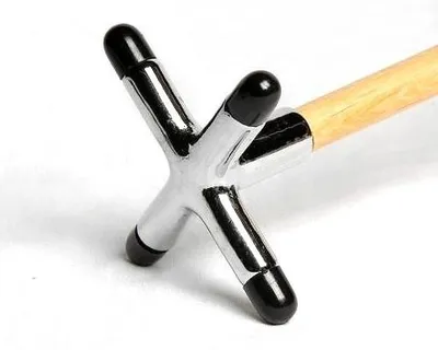 Produktbild von Chrom Queuebrücke Kreuz-Design, 45mm Höhe, 1 Gleitmulde, für Billard & Snooker