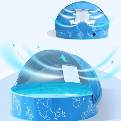 Produktbild von Faltbare Kinderpool mit Sonnenschutz 120x30cm