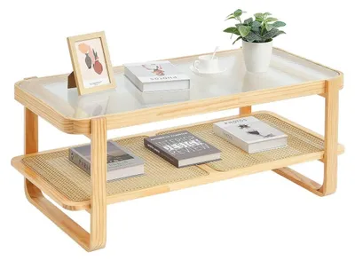 Obrázok produktu pre Ratanový konferenčný stolík – konferenčný stolík – ratanový stolík – stolík do obývačky – odkladací stolík – 114 cm