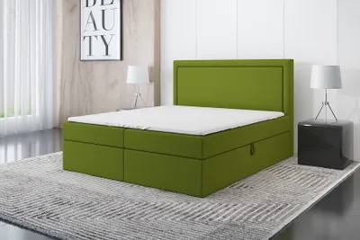 Produktbild von Boxspringbett FRODI 180x200 mit 2 Bettkästen, Bonell-Matratze und Topper. Möbel vom Hersteller- Handarbeit! Bett Komplett-Set mit Matratze, Bettkasten & Kopfteil. Modern und robust.