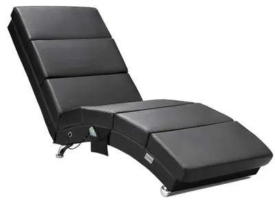 Produktbild von CASARIA® Relaxliege Massage Heizfunktion 186x89x55cm Ergonomisch Kunstleder Gepolstert 180 kg Belastbarkeit Wohnzimmer Chaiselongue Relaxsessel Schwarz