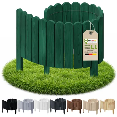 Obrázok produktu pre Floranica drevený okraj záhona 40 x 100 cm zelený obruba trávnika záhradný plot drevený plot flexibilný rollborder​
