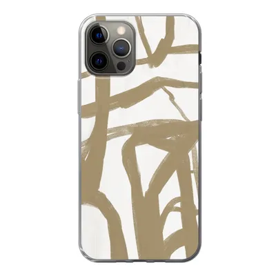 Produktbild von MuchoWow® Handyhülle Schutzhülle Hülle für iPhone 13 Pro Braun - Weiß - Abstrakt Silikon Softcase Handy Hülle - Handy-Tasche