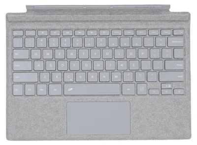 Obrázek produktu pro Bezdrátová klávesnice kompatibilní s Surface Pro 3, 4, 5, 6, 7 a 7+ – Bluetooth klávesnice s touchpadem a 7barevným podsvícením, šedá