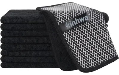 Productafbeelding van Microvezel afwasdoekjes met schuurszijde, 17,8 x 17,8 cm, zwart, 9 stuks