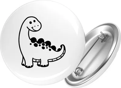 Produktbild von Huuraa Button Apatosaurus Dinosaurier 59mm rund mit Sicherheitsnadel Ansteckbutton Geschenkidee