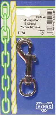 Immagine prodotto di Moschettone per pompa 78 mm Blister - Vynex