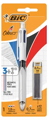 Immagine prodotto di BIC - BALLPEN BIC 3 colori + Vulpotl Hb 0,7 mm M bianco | Blow 1 pezzo