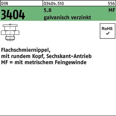 Produktbild von Reyher  Flachschmiernippel DIN 3404 5.8 M 10x1 Zn (100 Stück)