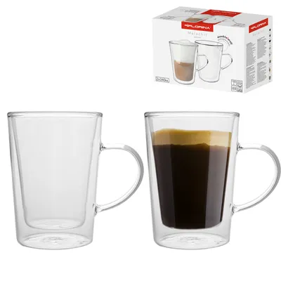 Obrázek produktu pro Termo sklenice s dvojitou stěnou SET 2 Latte Macchiato New FLORINA MALACHIT 340 ml