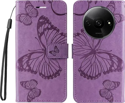 Produktbild von Xiaomi Redmi A3 Hülle - Coverup Schmetterlinge Klapphülle - Lila