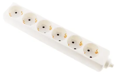 Image de Zenitech, multiprise Schuko 6 prises, 16A, sans câble, de couleur blanche. Multiprise
