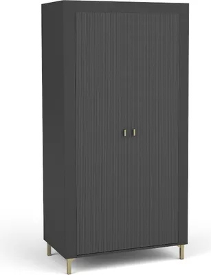 Produktbild von Minio, Kleiderschrank "ASSO 1", Drehtüreschrank, 97 cm, Gold / Schwarze Farbe