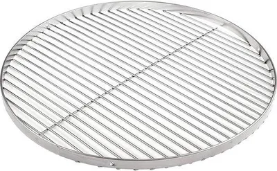 Image de Grille de barbecue 50 cm en acier inoxydable avec support pivotant, anneaux et trous - pour l'extérieur - crochets pour la suspension