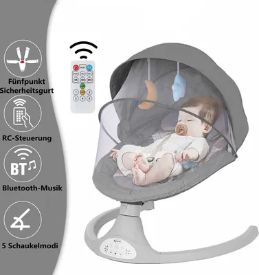 Produktbild von Elektrische Babywippe 2 in 1 Babyschaukel Babyliege 5-Stufiger Schaukelbewegung