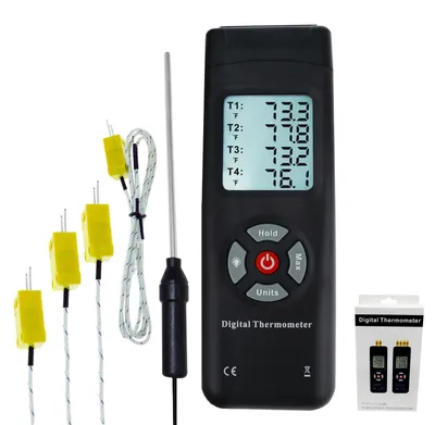 4-Kanal-Thermometer K-Type -50~1350°C Datenlogger