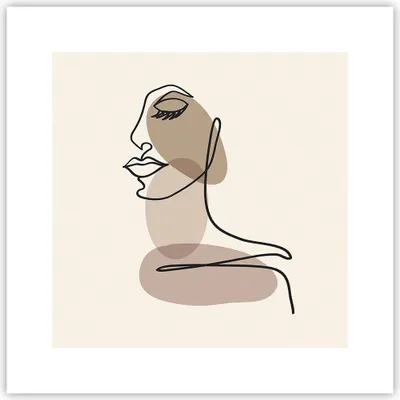 Produktbild von Poster - Poster ohne Rahmen - Zeichnung einzeilig Frau - 30x30 cm - Wand Bild - Wanddeko - Wandbilder - Kunstposter - Wandposter - Bilder - Kunstdruck - Wanddekoration - Wandbild - P2XAC30x30-4612