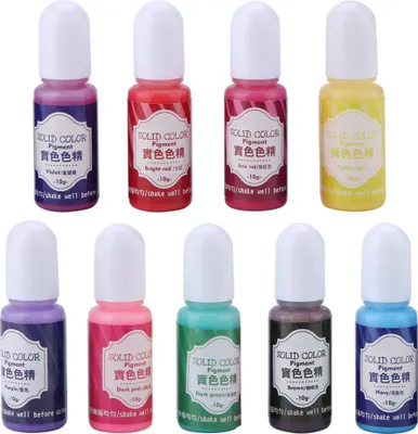 Obrázok produktu pre 9 farieb, 10 g, epoxidová UV živica, farbivo, farebný pigment, DIY umenie a remeslá (#B)