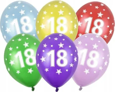Immagine prodotto di Palloncini con stampa 18° compleanno, 5 pezzi, 1 confezione.