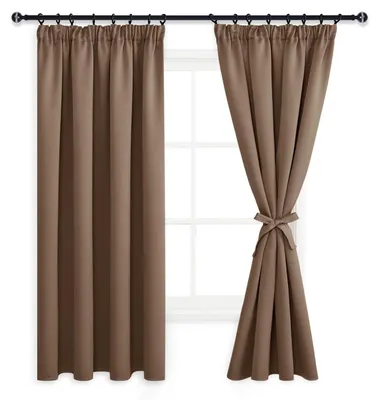Productafbeelding van Verduisteringsgordijnen met plooiband, set van 2, hoogte 175 cm, breedte 140 cm