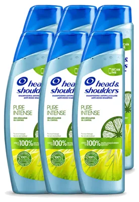 Zdjęcie produktu dla 6 x Szampon Head & Shoulders Anti-łupież Pure Intense Oil Control, 250 ml - zestaw ekonomiczny - 6 sztuk