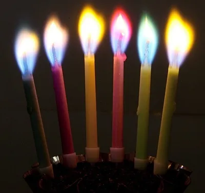 Produktbild von Geburtstagskerze ' Bunte Flamme ' 6 bunte Kerzen