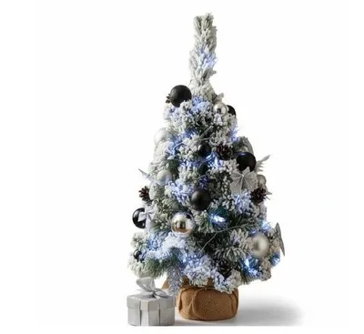 Produktbild von Klein Weihnachtsbaum Tannenbaum mit LED -Lichtern und Weihnachtskugeln 40 cm