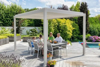 Produktbild von Pergola Mirador Deluxe 111 3x4 300 x 400 cm Pfostenstärke 11 x 11 cm latte - ähnlich RAL9001