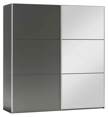 Produktbild von Masseno Schiebetürenschrank IVERN 200/215/65 cm 2-türig mit Spiegel Graphitfarben