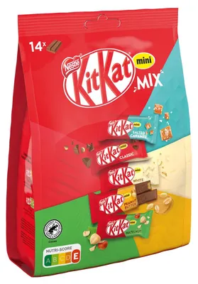 Zdjęcie produktu dla KitKat Mini Mix 14 chrupiących wafelków z nadzieniem 197g