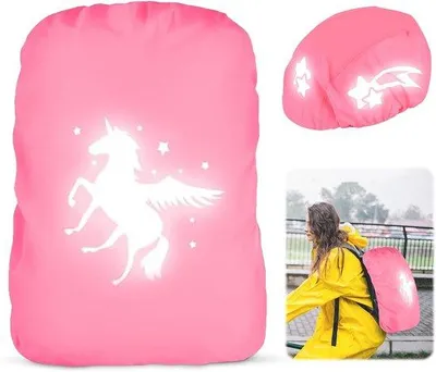 Obrázok produktu pre Ibenzoa® Vodotesný, reflexný ochranný obal na batoh a školský batoh – odolný polyester, dvojité švy, zips s prekrývaním, ľahko sa skladuje