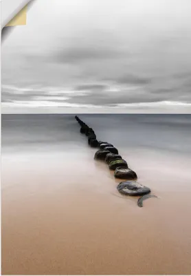 Produktbild von ARTland Wandbild, selbstklebend Stille Küste Buhnenreihe am Ostseestrand Größe: 90x130 cm