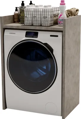 Produktbild von MRBLS Waschmaschinenschrank Überbauschrank für Waschmaschine & Trockner Wäschetrockner Badschrank Badezimmermöbel Waschküche Waschmaschinenregal Waschmaschinenüberbau viele Farben - 66x97x48cm (Beton)