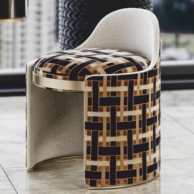 Produktbild von Casa Padrino Luxus Hocker Braun / Grau / Massing H. 60 cm - Luxus Hotel Möbel