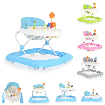 Immagine prodotto di Cangaroo Walker Eko Blue Loopstoeltje Altezza regolabile 3 gradini con pannello di gioco