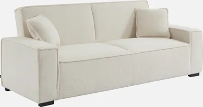 Produktbild von sweeek - 3-Sitzer-Sofa mit Schlaffunktion, cremeweißer Bouclébezug - Creme