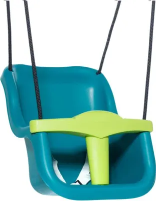 Produktbild von HOQ Babyschaukelsitz Türkis mit grünem T-Stück Kleinkinderschaukel