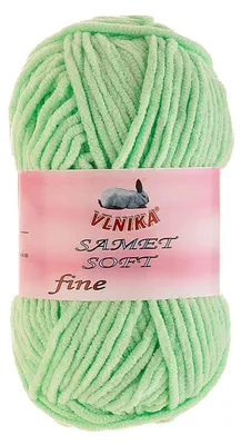100g Strickgarn Samet Soft Fine Chenille mintgrün