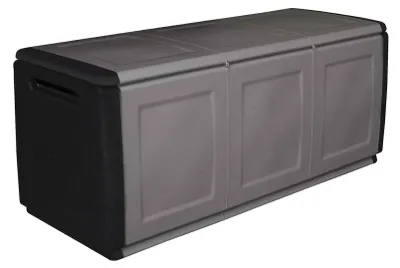 Produktbild von Dbollett-Koffer, Mehrzwecktruhe, Aufbewahrungskoffer, Aufbewahrungsbox, 100 % Italy, 138 x 53 x 57 cm, Hellgrau und Schwarz