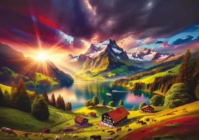 Image de Puzzle d'art - Puzzle au bord des Alpes - 500 dielov