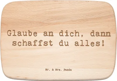 Produktbild von Mr. & Mrs. Panda Schneidebrett Spruch Angst überwinden - Transparent - Geschenk, Mut, Holzbrettchen, schneidbrett, Stärke, Zuversicht, Holzbrett, Freiheit, Vertrauem