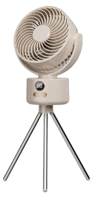 Produktbild von Zimilo Akku Zirkulationsventilator mit Stativ, bürstenloser Motor, 3 Windstufen, Schwenkfunktion, Type C, klappbar, für Camping und Zuhause, Gelb